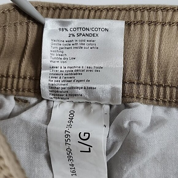 West49 Men's Twill Jogger Pant Tan Cotton Stretch Elastic Waistband Size Large - Picture 9 of 13